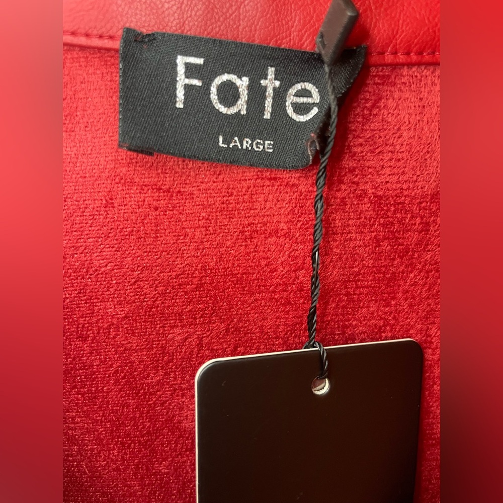 🆕♥️Fate Red Fax Leather Fabric Midi Dress♥️ - Picture 6 of 7